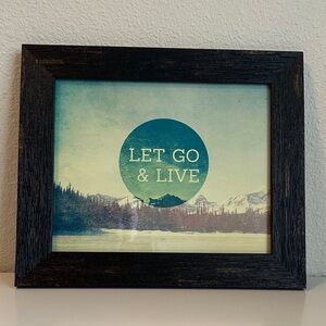 Framed 'Let Go & Live' Wall Art